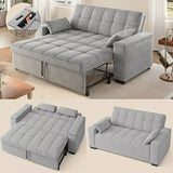 Lofka Convertible Sleeper Sofa Bed,3-in-1 Couch with Wide Handrails & Side Storage for Soft & Comfortable Living Room,Studio,Gaming room,Gray