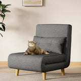 Lofka Convertible Sofa Chair Bed with Soft Pillow and  Adjustable Backrest, Dark Grey