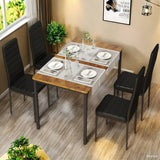 Lofka Dining Table Set for 4, 5 Piece Kitchen Table and Chairs Set for Small Spaces,Soft Seat,Modern Dining Furniture Set,Retro Brown