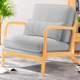 Modern Accent Chair with Soft Pillows and Cushion, Reading Chair, Gray