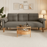 Lofka Modern Futon Sofa Couch with Storage Pocket and Soft Seat, Gray