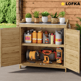 Outdoor Garden Patio Wooden Storage Cabinet with Potting Benches