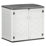 Lofka Outdoor Resin Storage Shed, 49.7 Cu.ft Large Capacity Storage Shed and Cabinet with Floor for Patio, Garden, Lawn, Poolside, Backyard, White