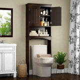 Over the Toilet Storage Cabinet, Bathroom Organizers and Storage with Adjustable Shelf, Dark Brown