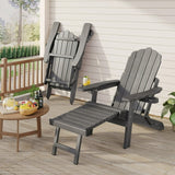 Adirondack Chair with Cupholders, Lofka Patio Furniture Set with Adjustable Backrest