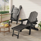 Adirondack Chair with Cupholders, Lofka Patio Furniture Set with Adjustable Backrest