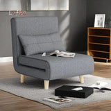 Lofka Relaxing Chair Bed , Small Sleeper Sofa with 3-in-1, Convertible, Adjustable Backrest for Apartment, Bedroom, Office,Dark Grey