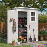 Lofka Resin Outdoor Storage Shed,5'x3' Storage Shed, Plastic Shed with Thick Resin Floor, Gray and White