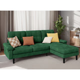 Lofka Sectional Couch, Convertible L Shaped Couches for Living Room, Upgraded Sofas with Soft Velvet for Small Spaces, Green