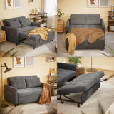 Lofka Convertible Pull Out Couch for Living Room, Futon Sofa Bed for Small Spaces, Dark Gray