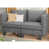 Lofka Sofa and Couch with 10.2¡± Thick Soft Cushion, 53.4" Loveseat for Small Space, Gray