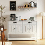 Lofka buffet cabinet, multi-functional storage cabinet with two drawers and two cabinet doors, white