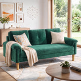 Sofa, Lofka Modern Futon Couch with Pillow Arm for Living Room & Office, Green