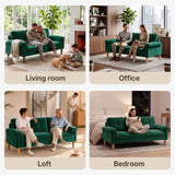Sofa, Lofka Modern Futon Couch with Pillow Arm for Living Room & Office, Green