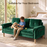 Sofa, Lofka Modern Futon Couch with Pillow Arm for Living Room & Office, Green