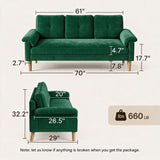 Sofa, Lofka Modern Futon Couch with Pillow Arm for Living Room & Office, Green