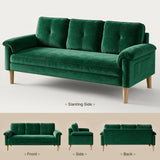 Sofa, Lofka Modern Futon Couch with Pillow Arm for Living Room & Office, Green