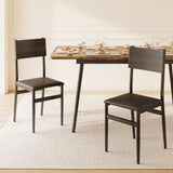 7-Piece Expandable Dining Set with 6 Upholstered Chairs,MDF & Metal Table for Kitchen/Apartment,4-6 Seater,Rustic Brown