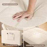 Asofer Sofa Bed Chair, 3 in 1 Convertible Futon Couch, Adjustable Backrest, Breathable and easy to clean, White