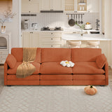 110’’ Cloud Couches for Living Room, Noelse Modular Sofa with Deep Seating Upholstered, 3 Seater Couch for Living Room Bedroom and Apartment, Pet-Friendly Fabric, Orange