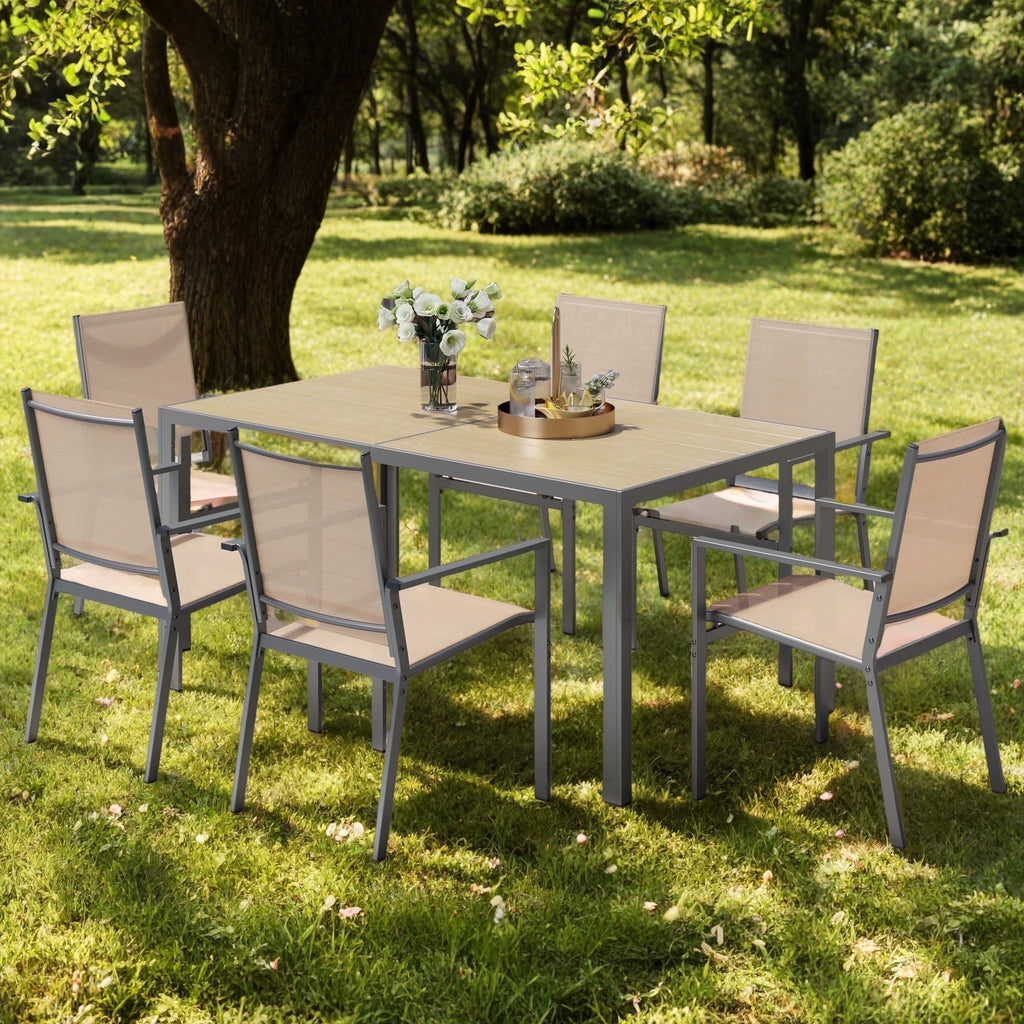 Outdoor Dining Set,7-Piece Lofka Patio Furniture Sets for 6 Persons,Sp ...