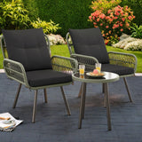 Outdoor Furniture Set with Patio Chairs, Lofka Bistro Set,for Patio|Garden|Balcony|Poolside,Black