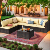 Jolifa Bistro Patio Furniture with 2 Outdoor Rocking Chairs and 1 Glass Coffee Table for Poolside, Porch, Lawn,Gray