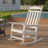 Outdoor Rocking Chair, Lofka All Weather Patio Rocking Chair with Waterproof, | Porch Rocker | Oversized Rockers | 32" High Back | 380lbs | for Patio Outside Backyard Balcony Garden, White