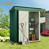 Outdoor Storage Shed, Lofka 5'x3' Outdoor Storage Shed, Metal Garden Shed,Green
