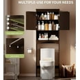 Over the Toilet Storage Cabinet with Adjustable Shelves, Bathroom Organizer for Small Spaces, Rustproof Design, Easy Assembly, Espresso