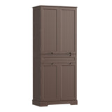 71 "H Kitchen Pantry Cabinet with 4 Doors and 1 Drawer, Solid & Sturdy, Storage Cabinet for Entryway, Kitchen - Dark Brown