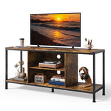 55 "L TV Stand for TVs up to 65", 65 inch TV stand with Storage Shelves for Living Room - Rustic Brown