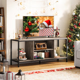 TV Stand for TV to 65 inch with Open Storage Shelves - Gray
