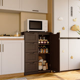 33.5 "H Kitchen Storage Cabinet, Pantry Cabinet with Doors and Adjustable Shelves for Kitchen-Dark Brown