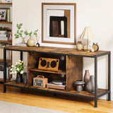 TV Stand for TV to 65 inch with Open Storage Shelves - Retro
