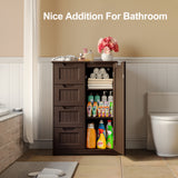 31.5 "L Freestanding Bathroom Storage Cabinet with 4 Drawers and 1 Cupboard - Dark Brown