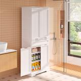 Asofer 71" Pantry Cabinet with Doors & Shelves - Huge Storage Kitchen Cabinet, Adjustable Shelves, White