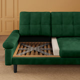 Asofer 82" Sofa Couch, L Shaped Convertible Sectional Sofa with Soft Velvet, Modern Couches for Living Room Apartment Office, Emerald