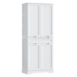 Asofer 71" Pantry Cabinet with Doors & Shelves - Huge Storage Kitchen Cabinet, Adjustable Shelves, White