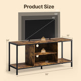 TV Stand for TV to 65 inch with Open Storage Shelves - Retro