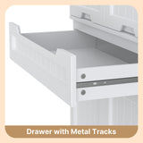 64" Tall Kitchen Pantry, Farmhouse Storage Cabinet, Organizer, Drawer and Adjustable Shelves for Kitchen, Dining Room, Bathroom - White
