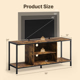 55 "L TV Stand for TVs up to 65", 65 inch TV stand with Storage Shelves for Living Room - Rustic Brown