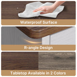 71" Farmhouse Kitchen Pantry Storage Cabinet, Modern Coffee Hutch with Doors, Shelves & Microwave Stand, Cupboard for Dining Room - White+Retro