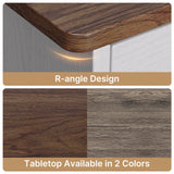 71" Farmhouse Kitchen Pantry Storage Cabinet, Modern Coffee Hutch with Doors, Shelves & Microwave Stand, Cupboard for Dining Room - White+Retro