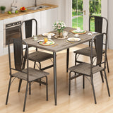 30" Dining Table Set for 4 with 4 Chairs for Home - Gray