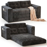 Convertible Sofa Bed, Asofer Boneless Folding Sleeper Sofa Couch Bed, No Assembly Required for Living Room & Bedroom, Dark gray