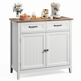 Kitchen Sideboard Buffet Cabinet with Drawer and Adjustable Shelf - Retro