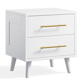 2 Drawer Dresser, Chest of Drawers Nightstand Storage Tower Storage Wooden Dresser for Living Room, Bedroom, Hallway - White