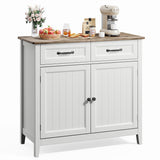 Kitchen Sideboard Buffet Cabinet with Drawer and Adjustable Shelf - Gray