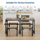 Asofer Dining Table Set for 2, Wooden Kitchen Table with 2 Benches for Small Space, Breakfast Nook, Apartment, Black